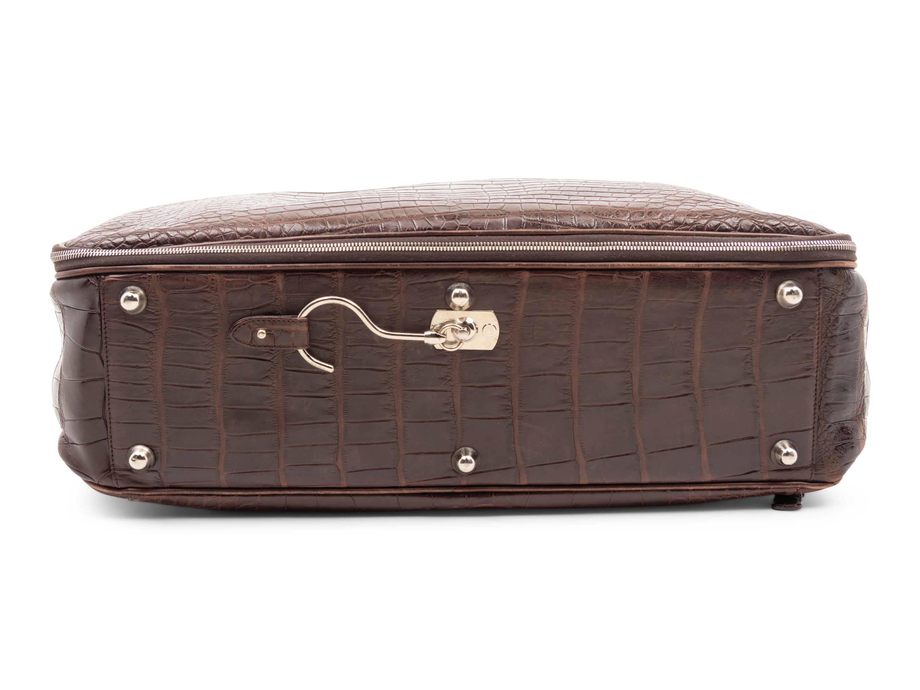 Brioni Brown Alligator Garment Bag,