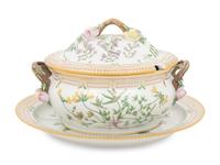 A Royal Copenhagen Flora Danica Porcelain Tureen and Platter