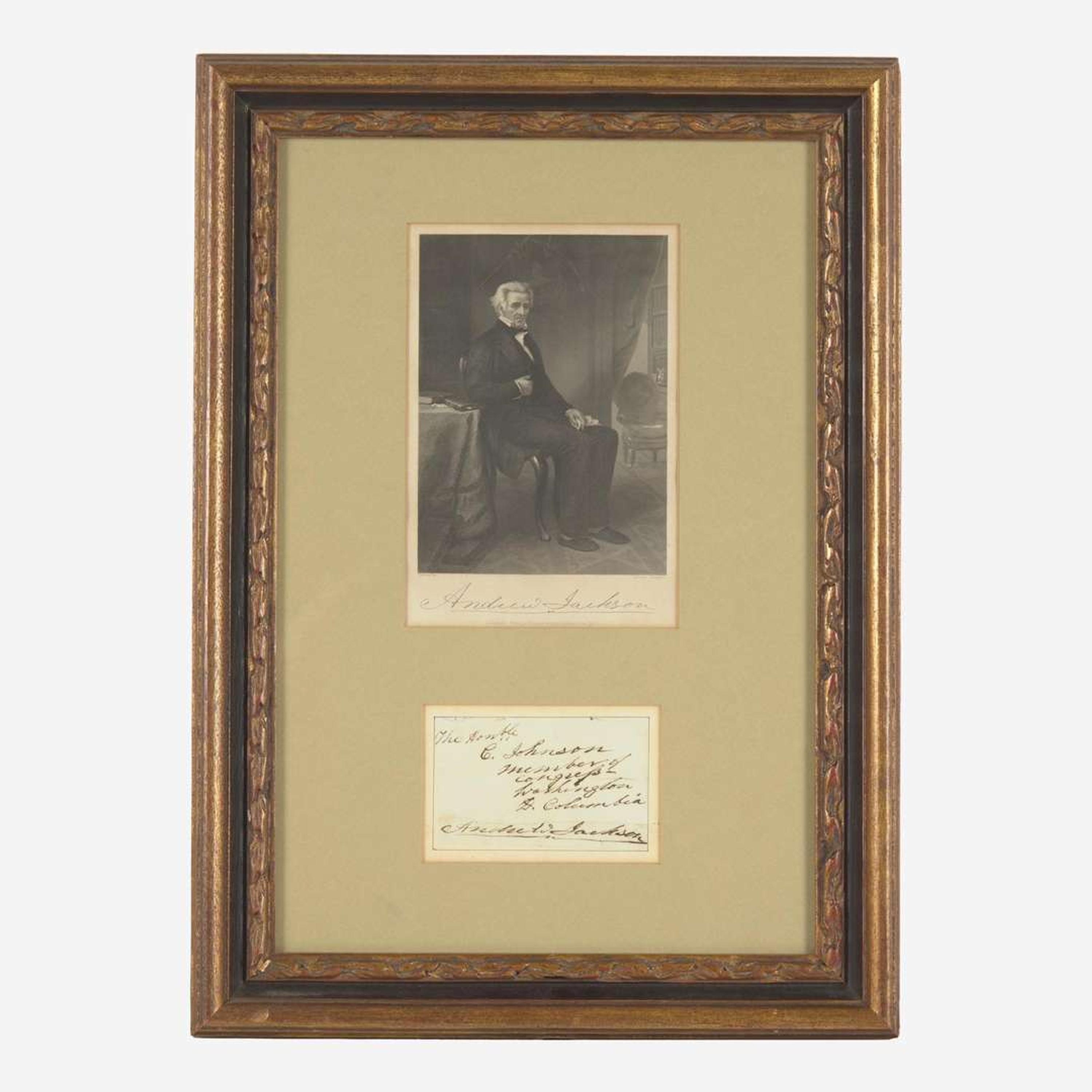 [Presidential] Jackson, Andrew Autograph Envelope with Affixed Cut Signature