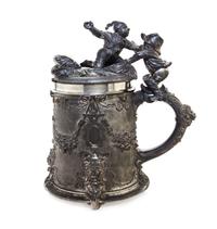 A Bavarian Pewter Allegorical Stein Height 8 inches. — SECOND HALF 19TH CENTURY