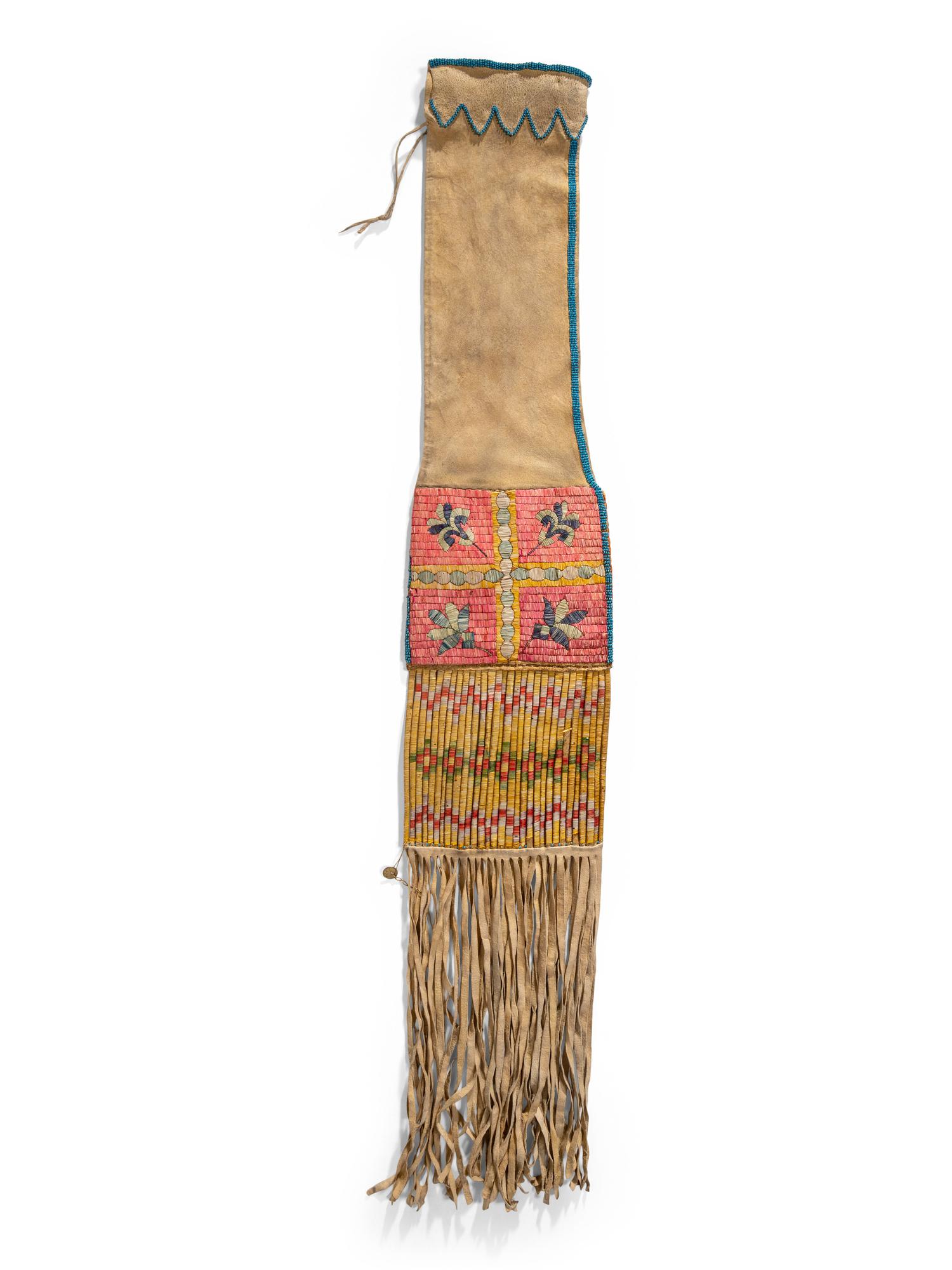 Hidatsa Quilled Hide Tobacco Bag