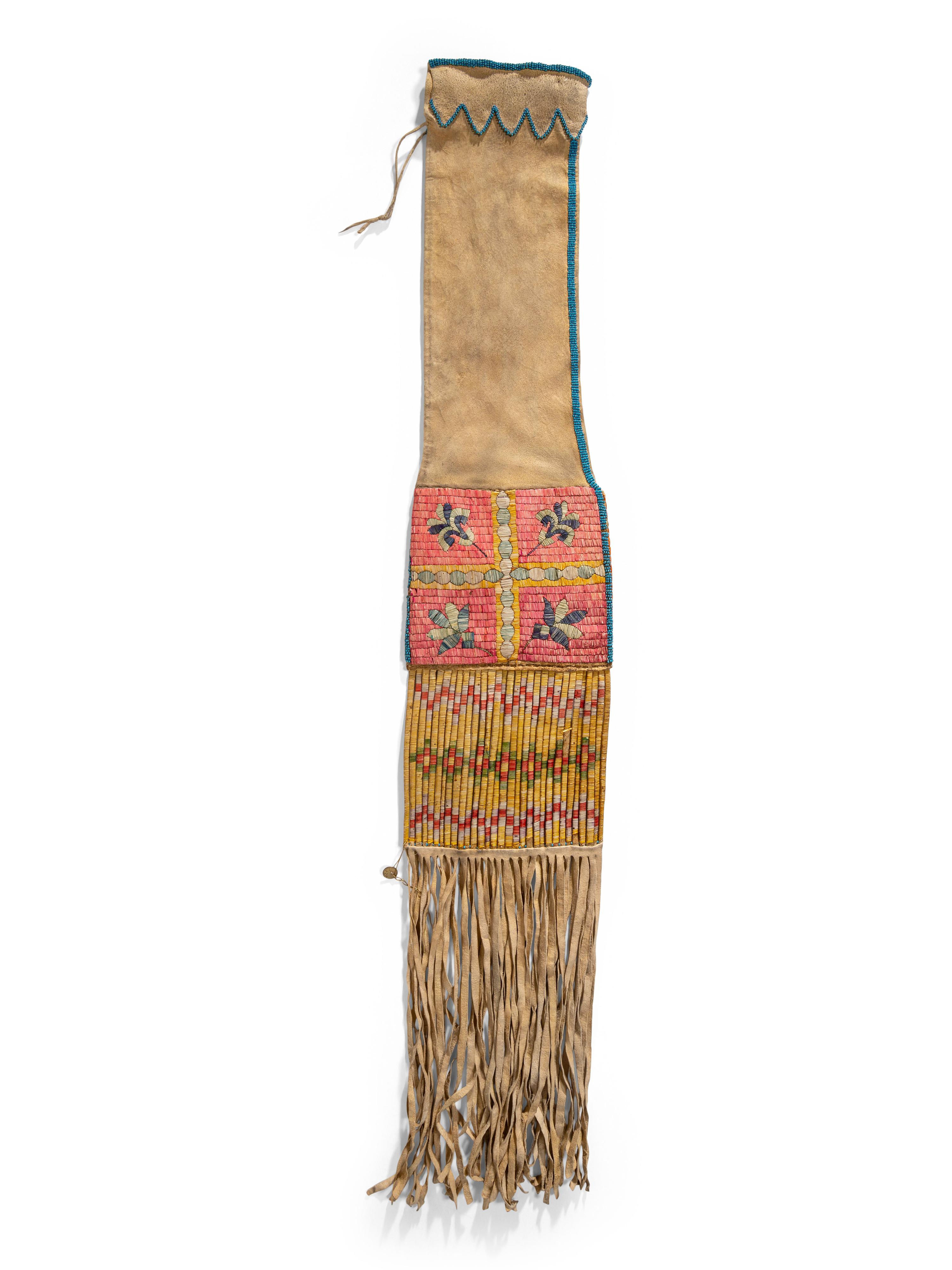 Hidatsa Quilled Hide Tobacco Bag