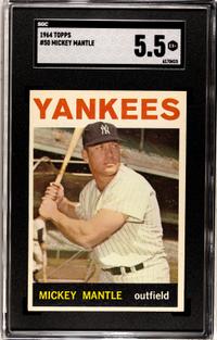 A 1964 Topps Mickey Mantle Baseball Card No. 50 (SGC 5.5 EX+)