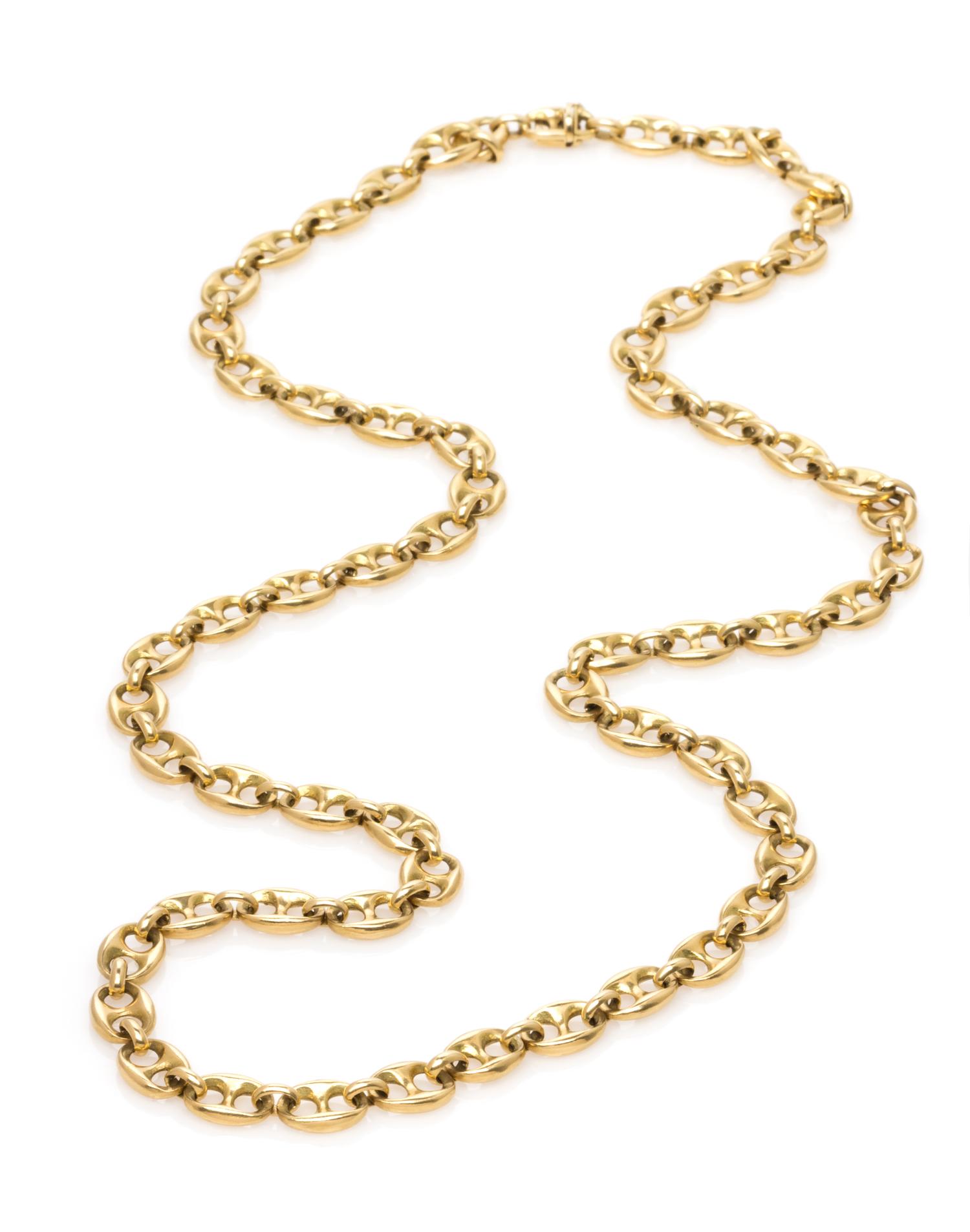 An 18 Karat Yellow Gold Mariner Link Longchain Necklace, Boucheron, 93.40 dwts.