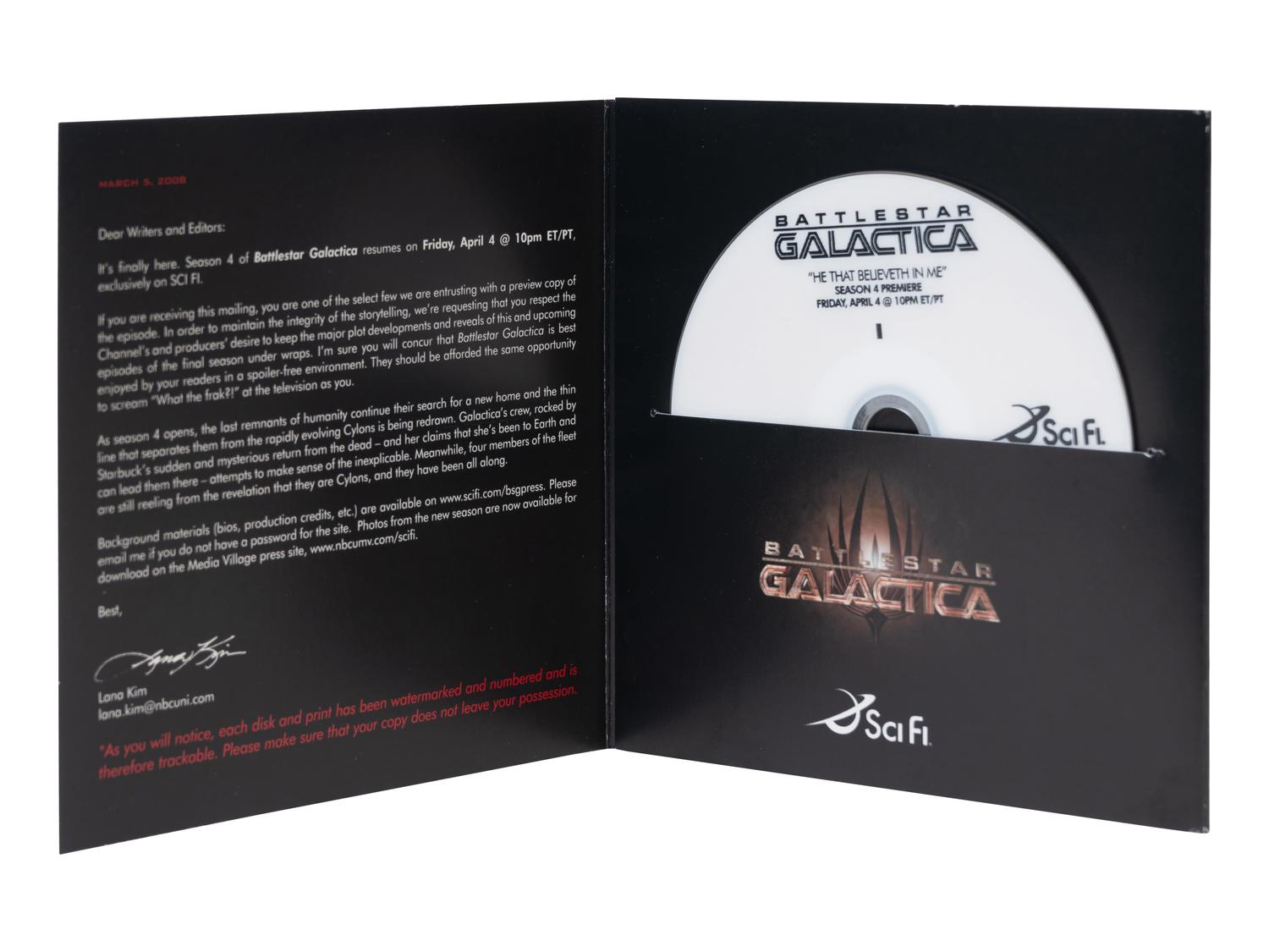 (Film Memorabilia). “Battlestar Galactica.” SciFi: 2004. Print of artwork from the final season of the show.