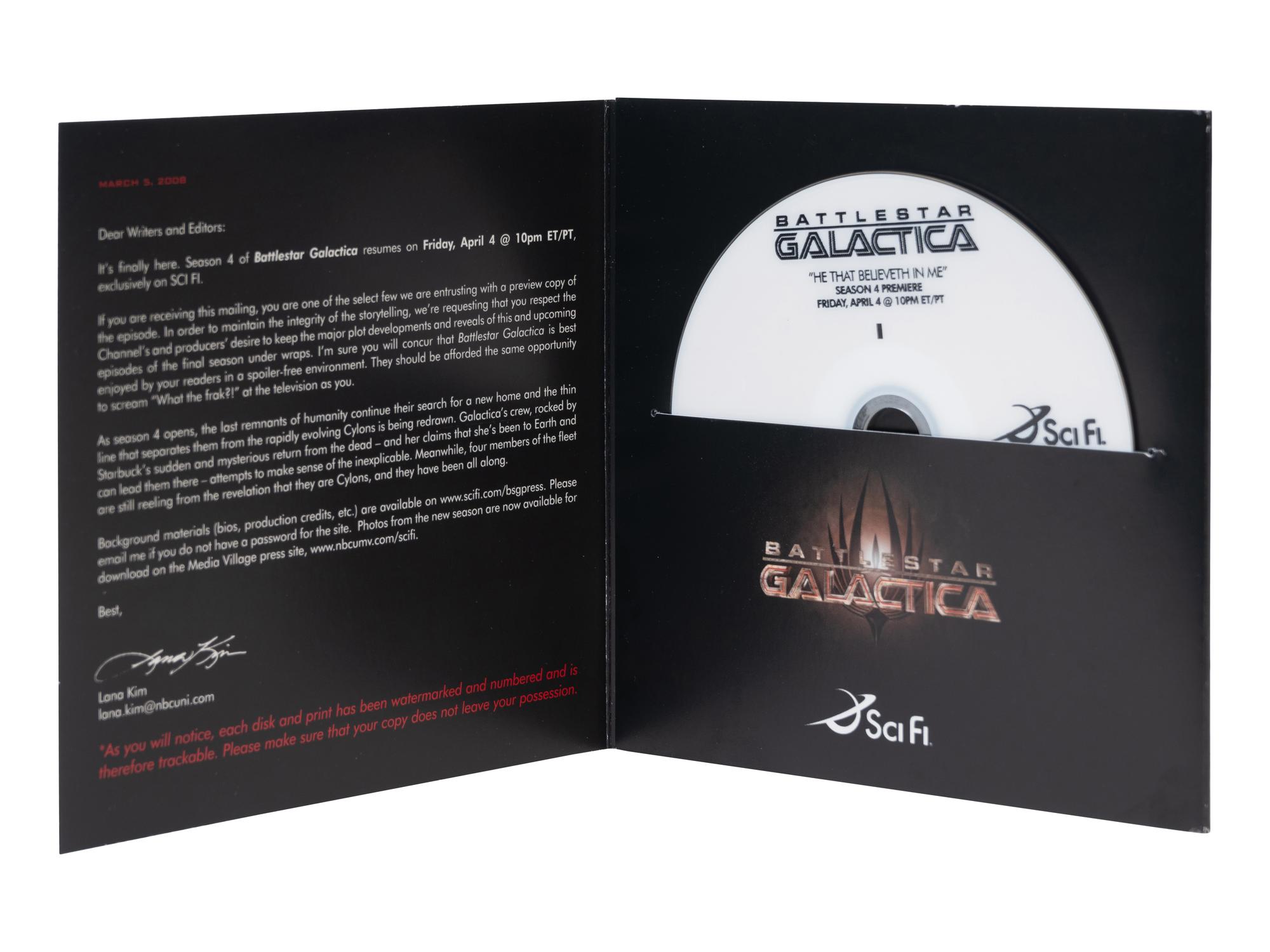 (Film Memorabilia). “Battlestar Galactica.” SciFi: 2004. Print of artwork from the final season of the show.