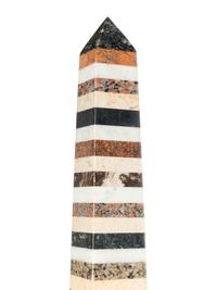 A Pair of Monumental Italian Grand Tour Style Vari-Color Marble Obelisks