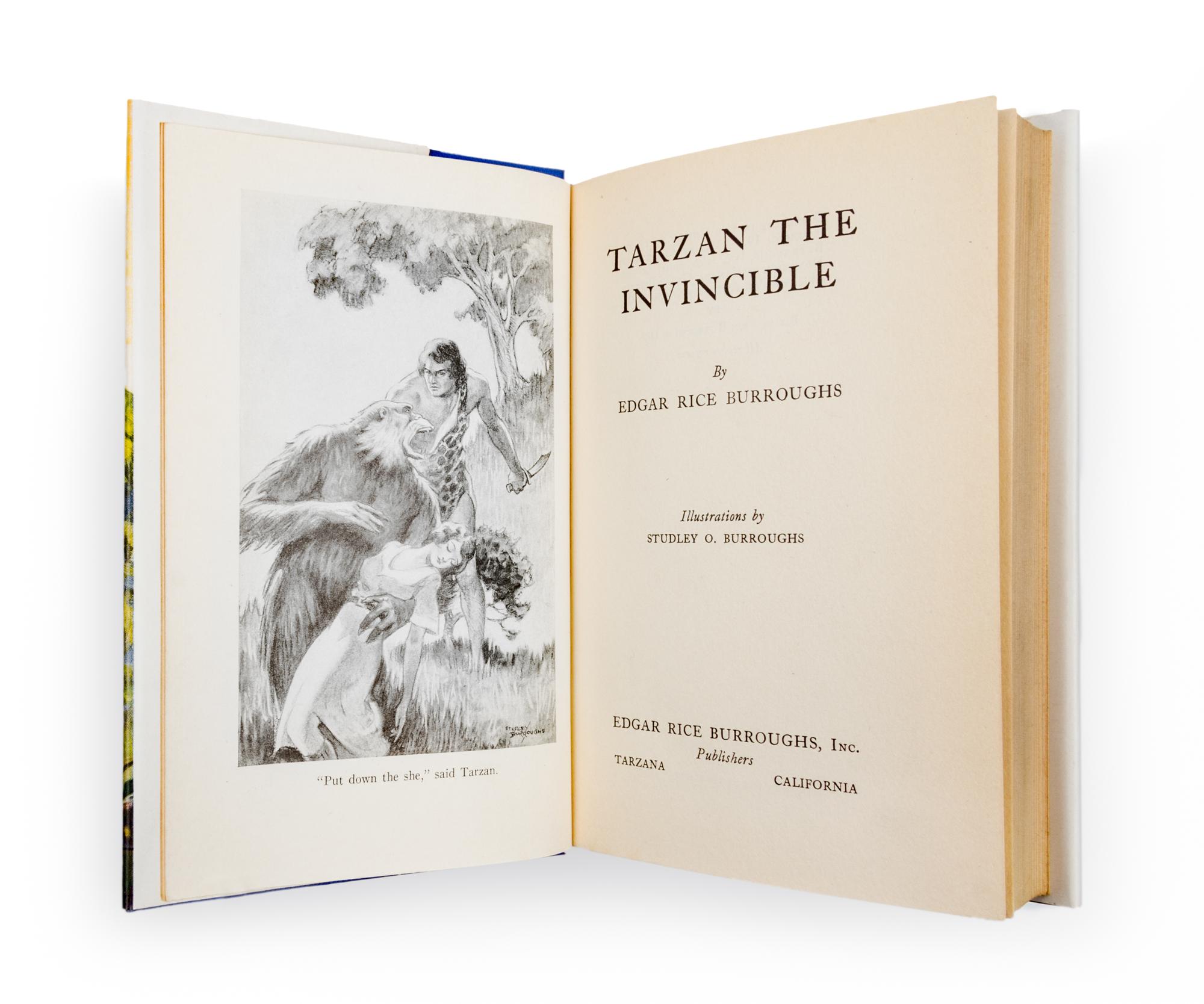 BURROUGHS, EDGAR RICE. Tarzan the Invincible. Tarzana, CA, 1931. First edition.