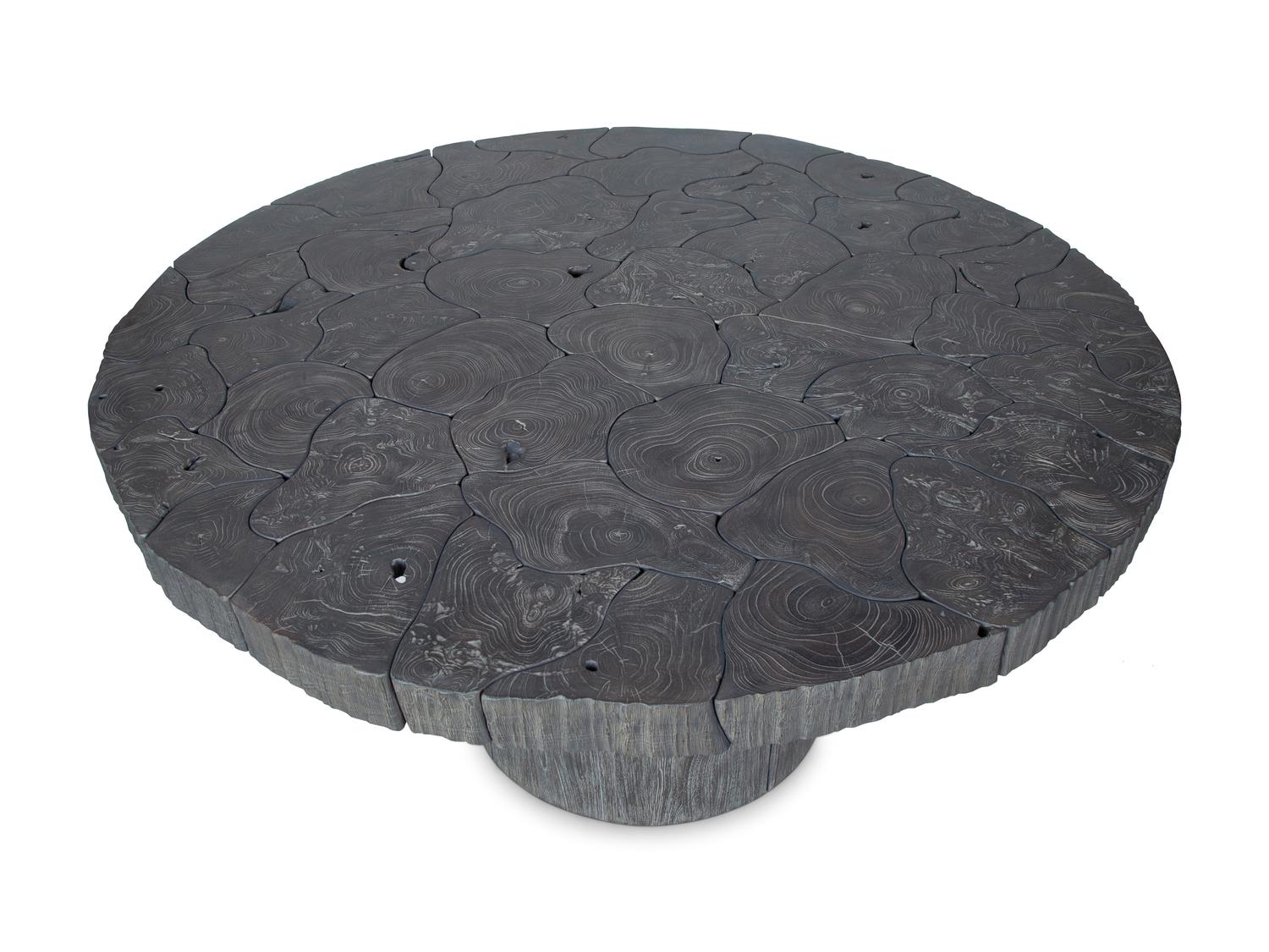 A Sectioned Tree Trunk Center Table — BERNHARDT, 21ST CENTURY