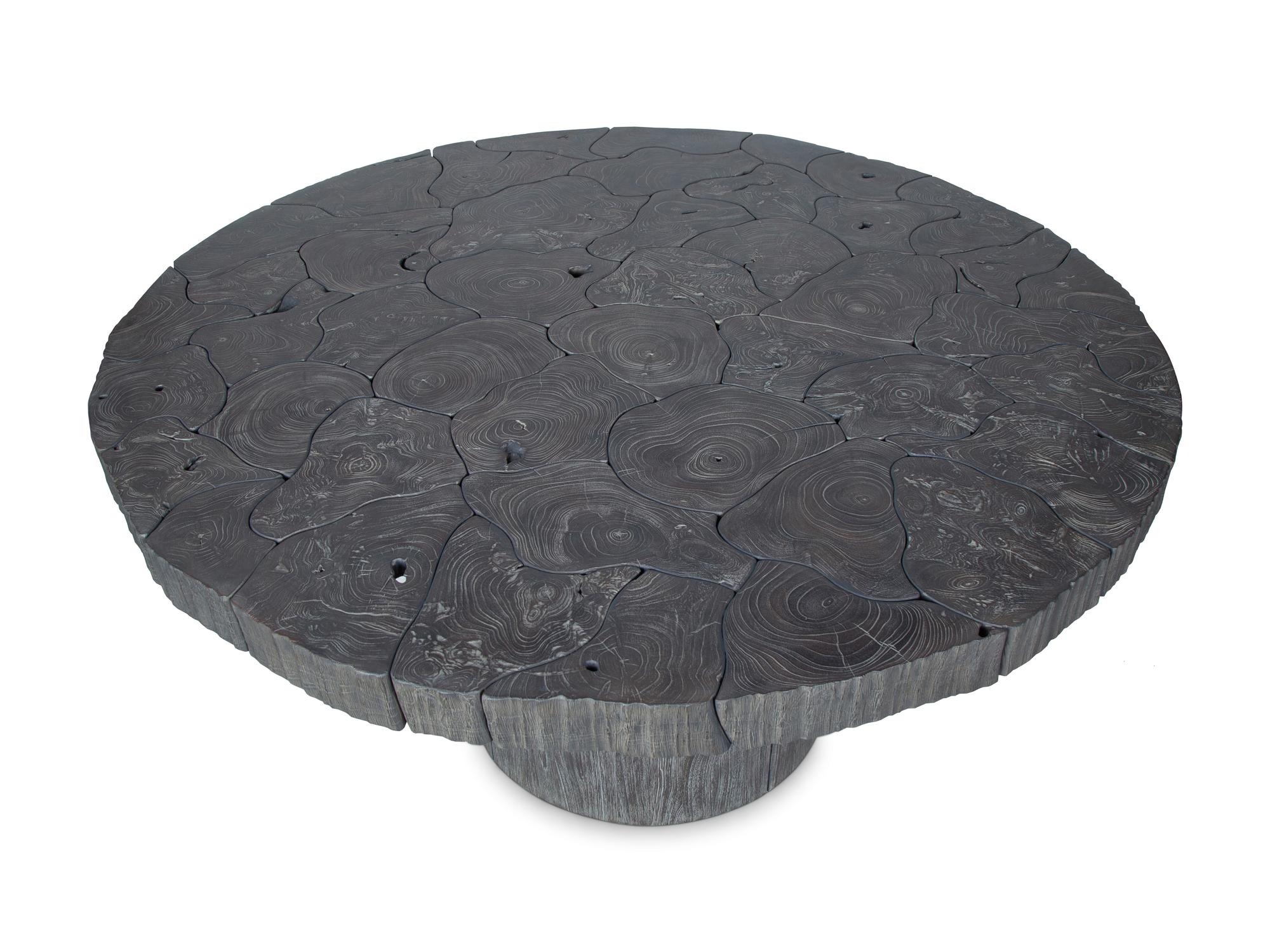 A Sectioned Tree Trunk Center Table — BERNHARDT, 21ST CENTURY