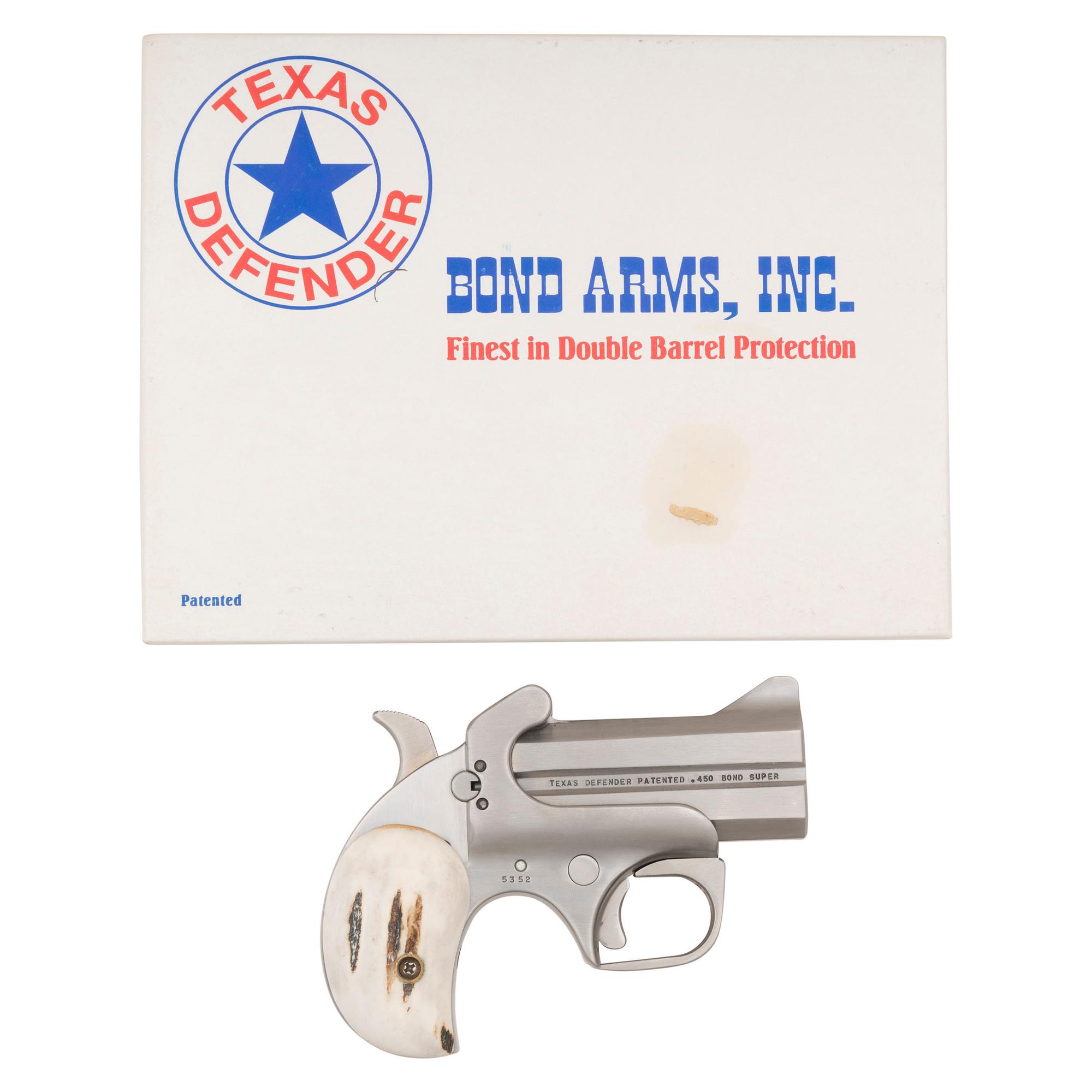 *Bond Arms Texas Defender Derringer Two Barrel Set in .450 Bond Super and .45LC/.410 with Box
