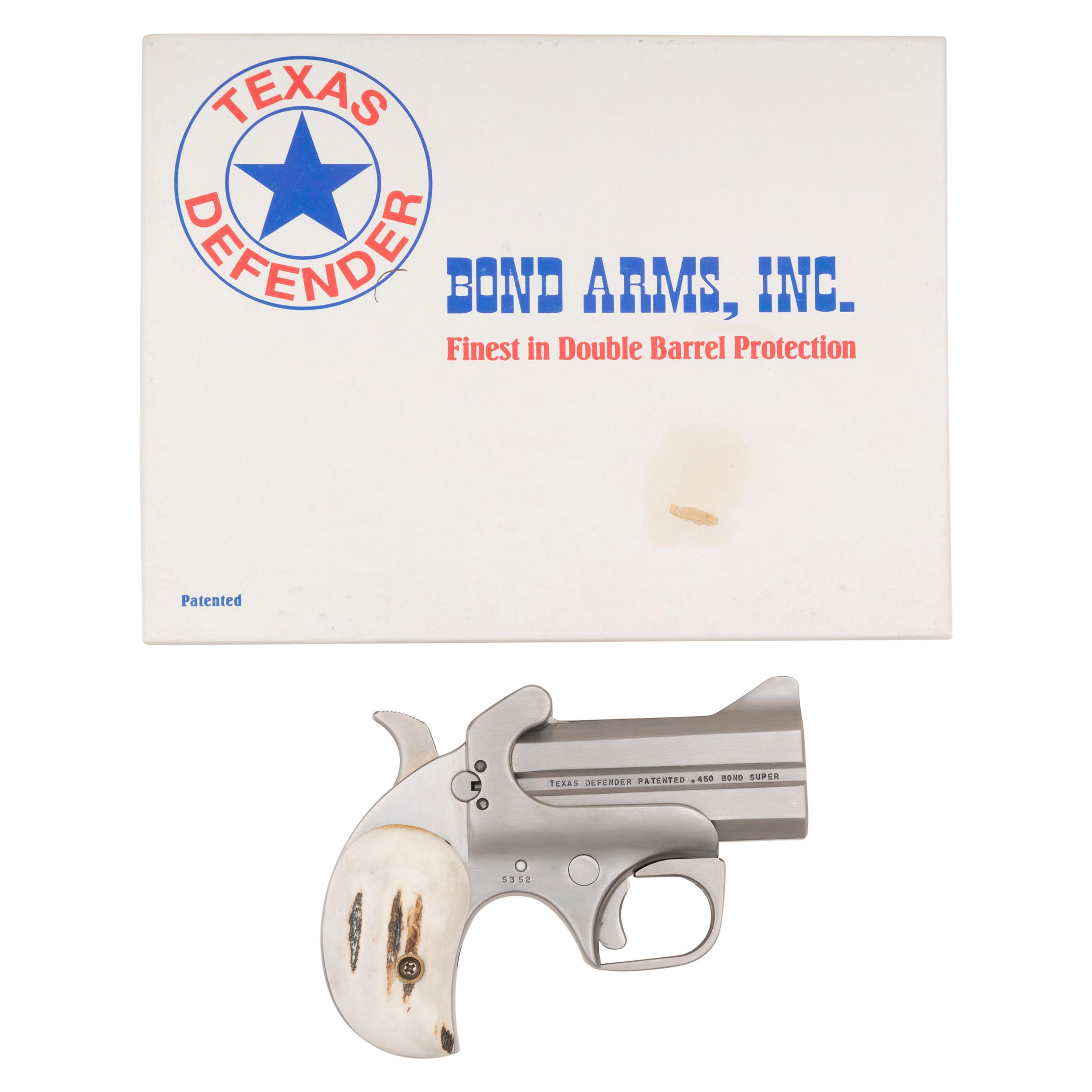 *Bond Arms Texas Defender Derringer Two Barrel Set in .450 Bond Super and .45LC/.410 with Box