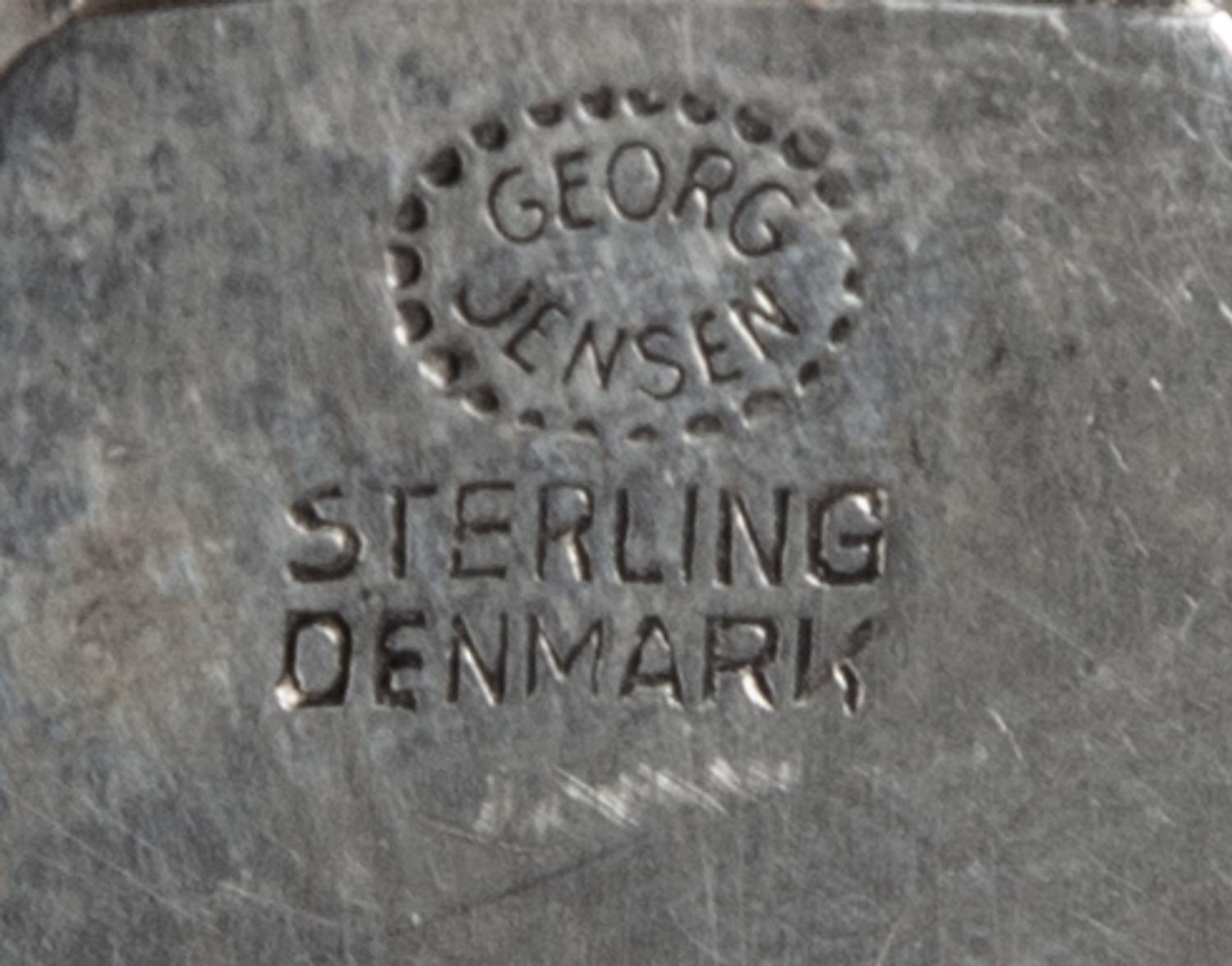 A Danish Silver Flatware Service, Georg Jensen Silversmithy, Copenhagen, 20th Century, Cactus pattern, comprising: 12 serrated blade di
