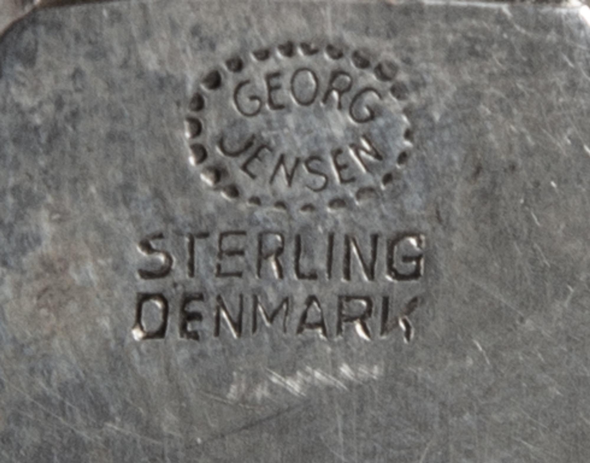 A Danish Silver Flatware Service, Georg Jensen Silversmithy, Copenhagen, 20th Century, Cactus pattern, comprising: 12 serrated blade di