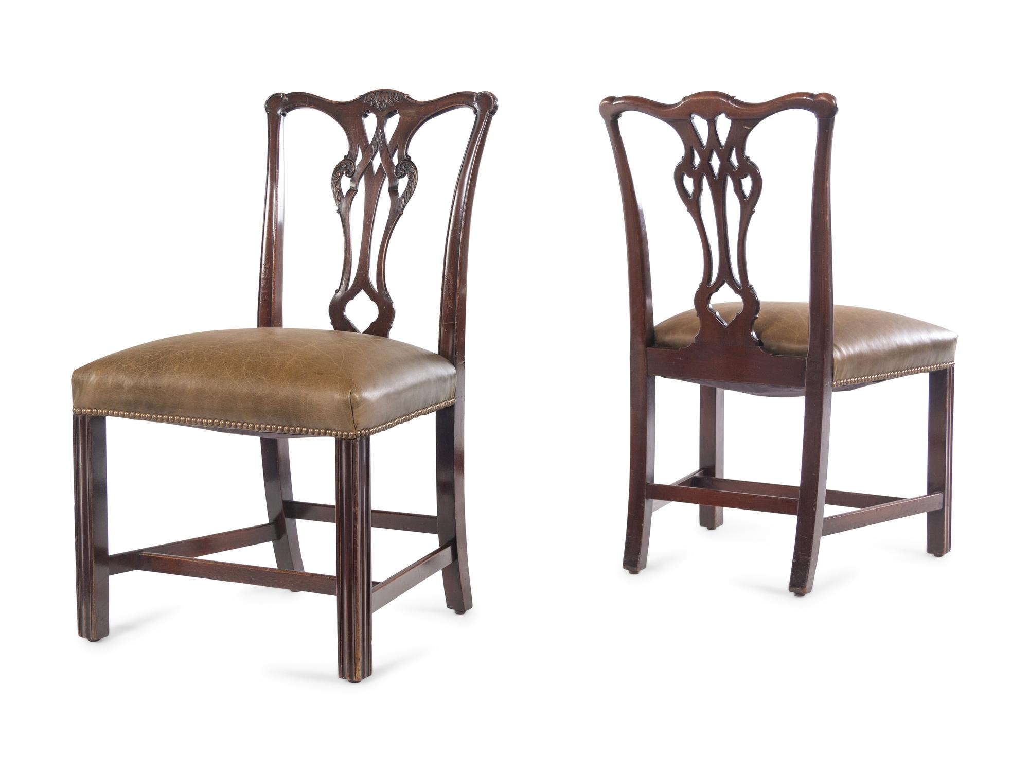 A Pair of George III Style Mahogany Side Chairs