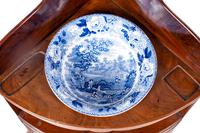 A George III Mahogany Corner Wash Stand with Basin and Pitcher