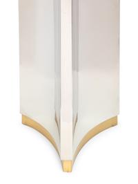 A Brass and Stainless Steel Pedestal Dining Table