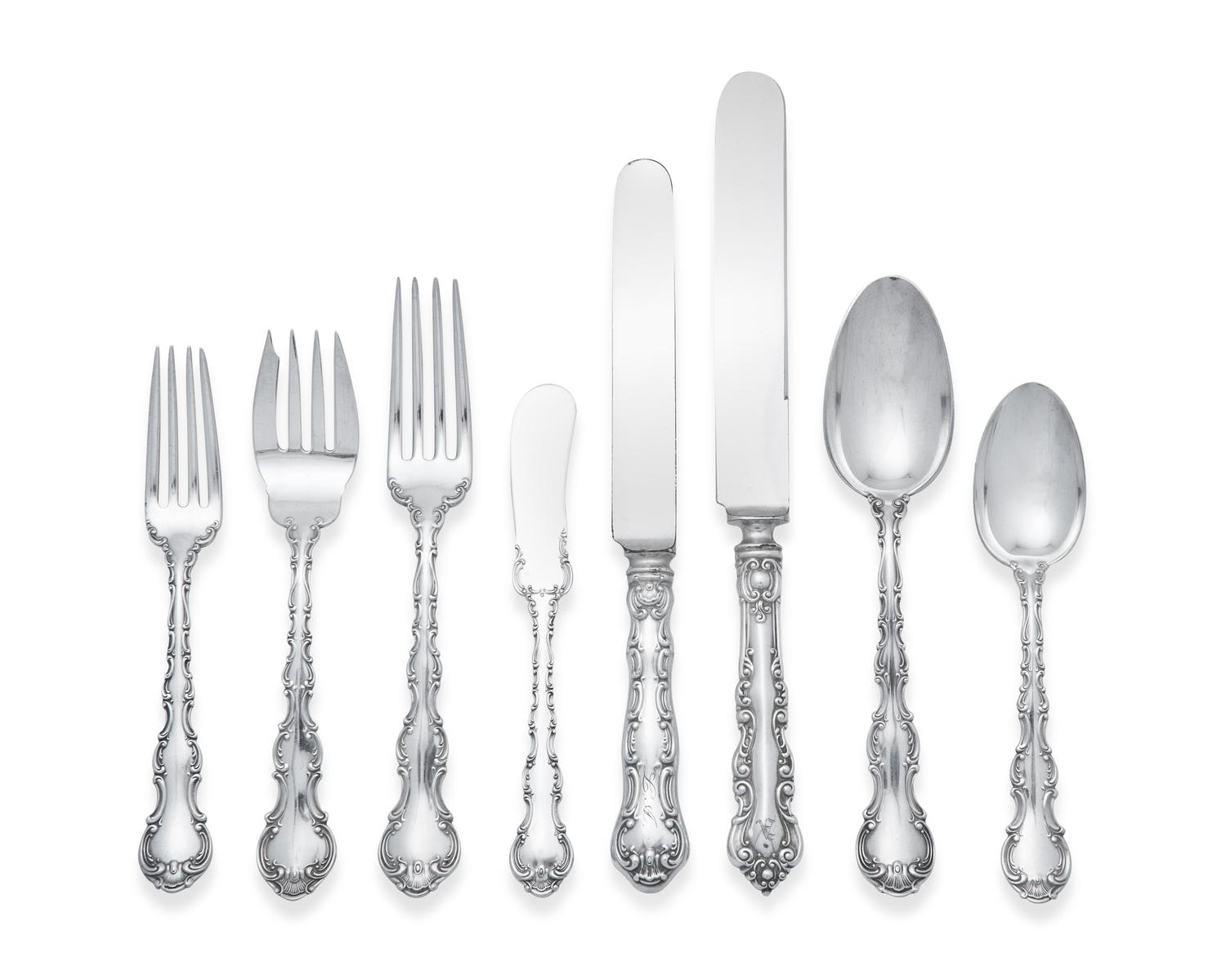 An Assembled American Silver Flatware Service