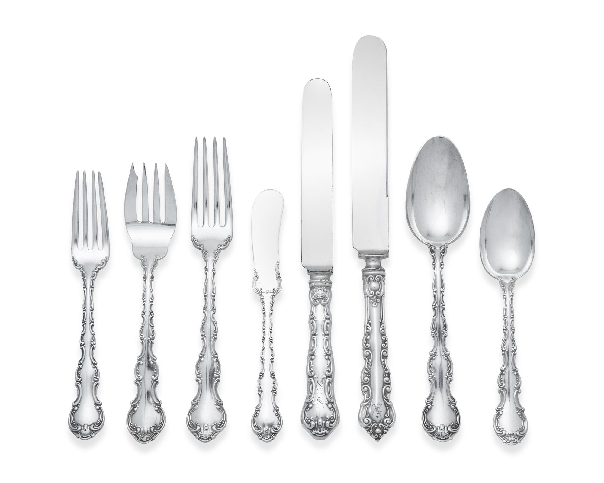 An Assembled American Silver Flatware Service