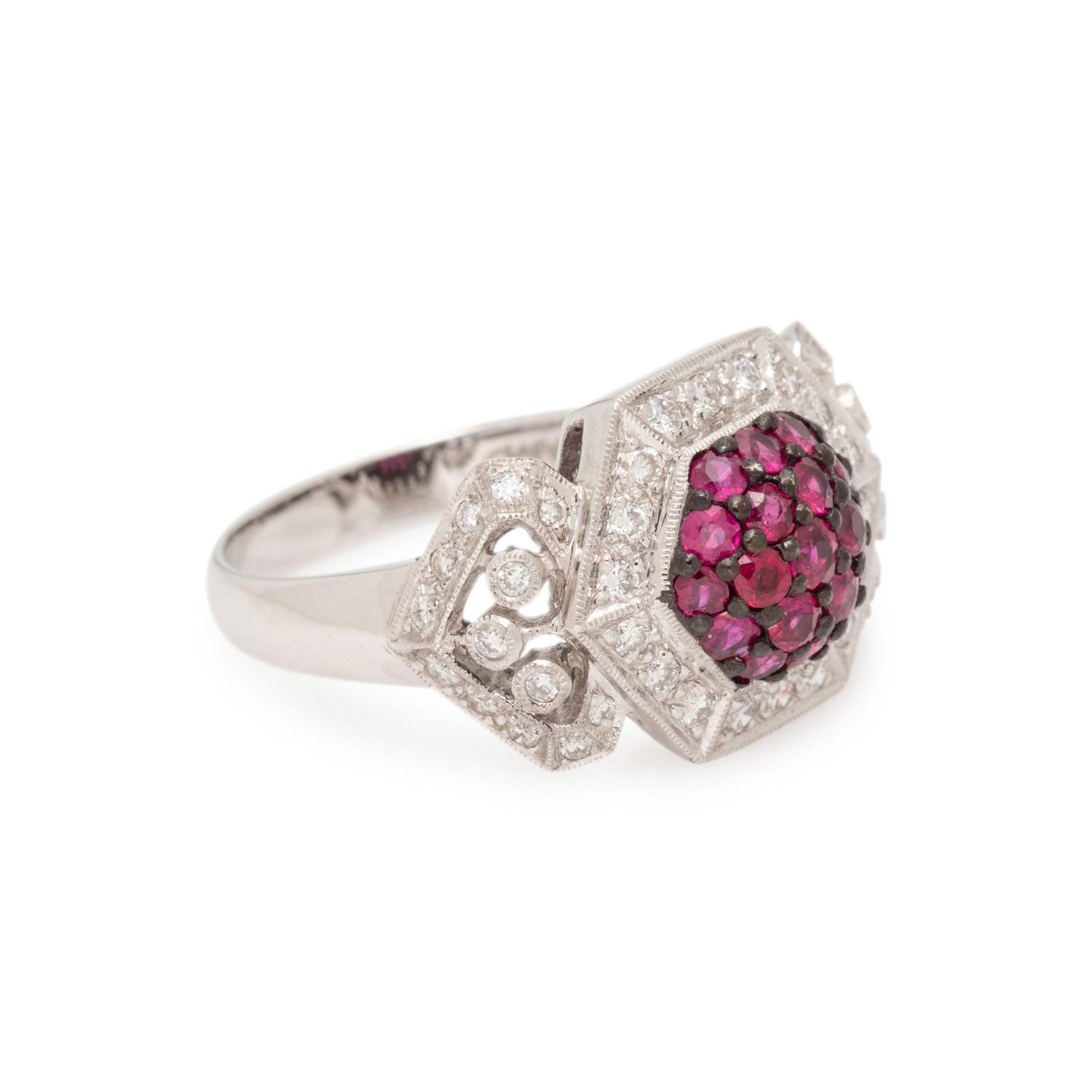 LEVIAN, DIAMOND AND RUBY RING