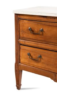 A French Provincial Fruitwood Marble-Top Bureau