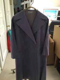 A Halston Lavender Ultra Suede Double Breasted Coat, Size 6; Belt: 62.5" x 1.75".