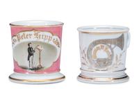Two Musician's Porcelain Shaving Mugs