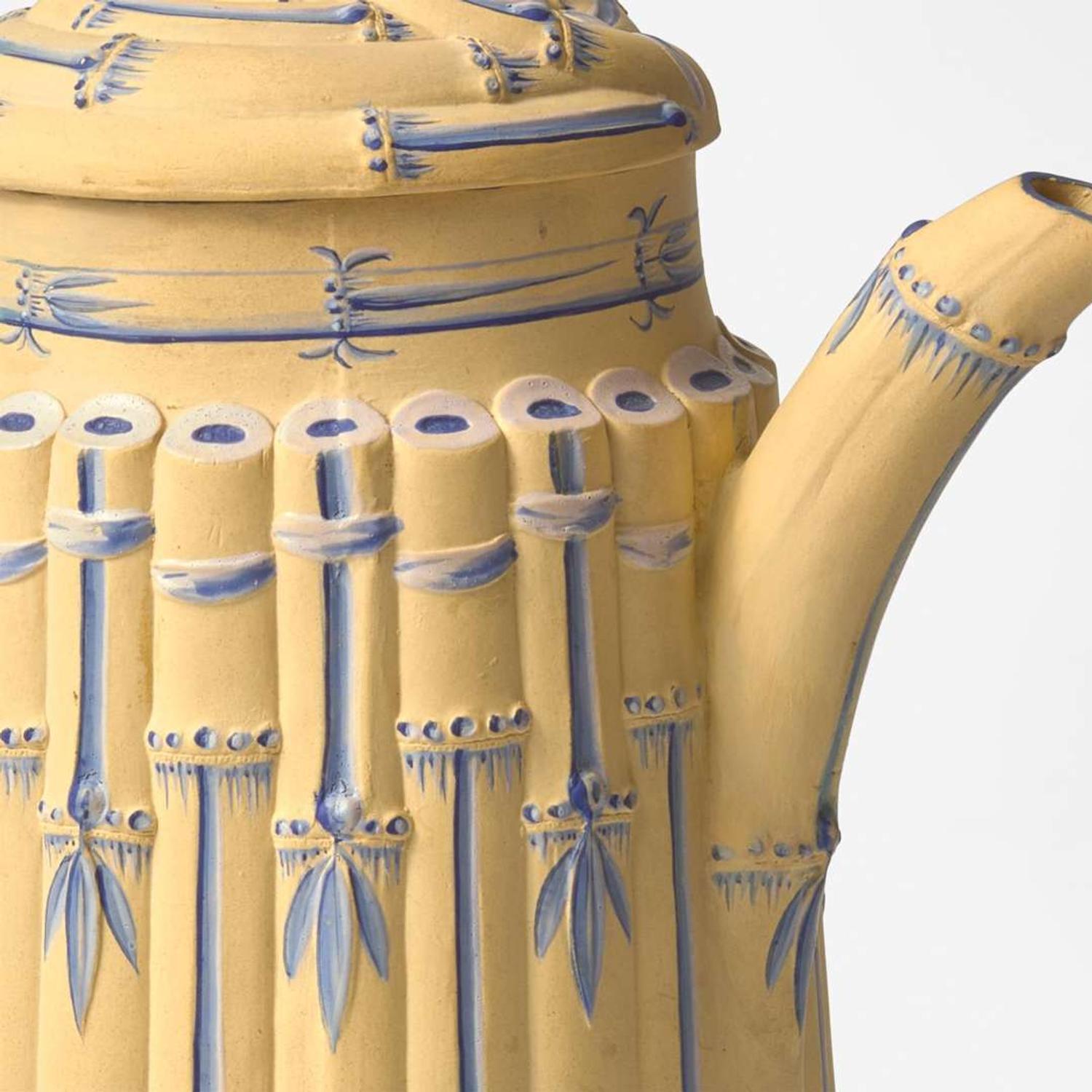 A Wedgwood Encaustic Decorated Caneware Chocolate Pot UK, circa 1800