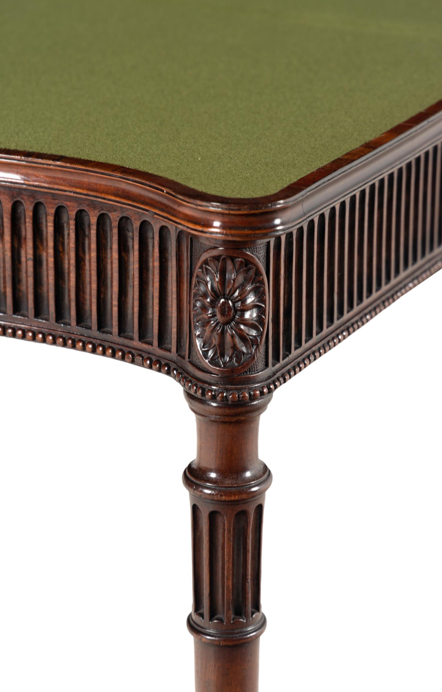 A Pair of George III Mahogany Serpentine Flip-Top Tables