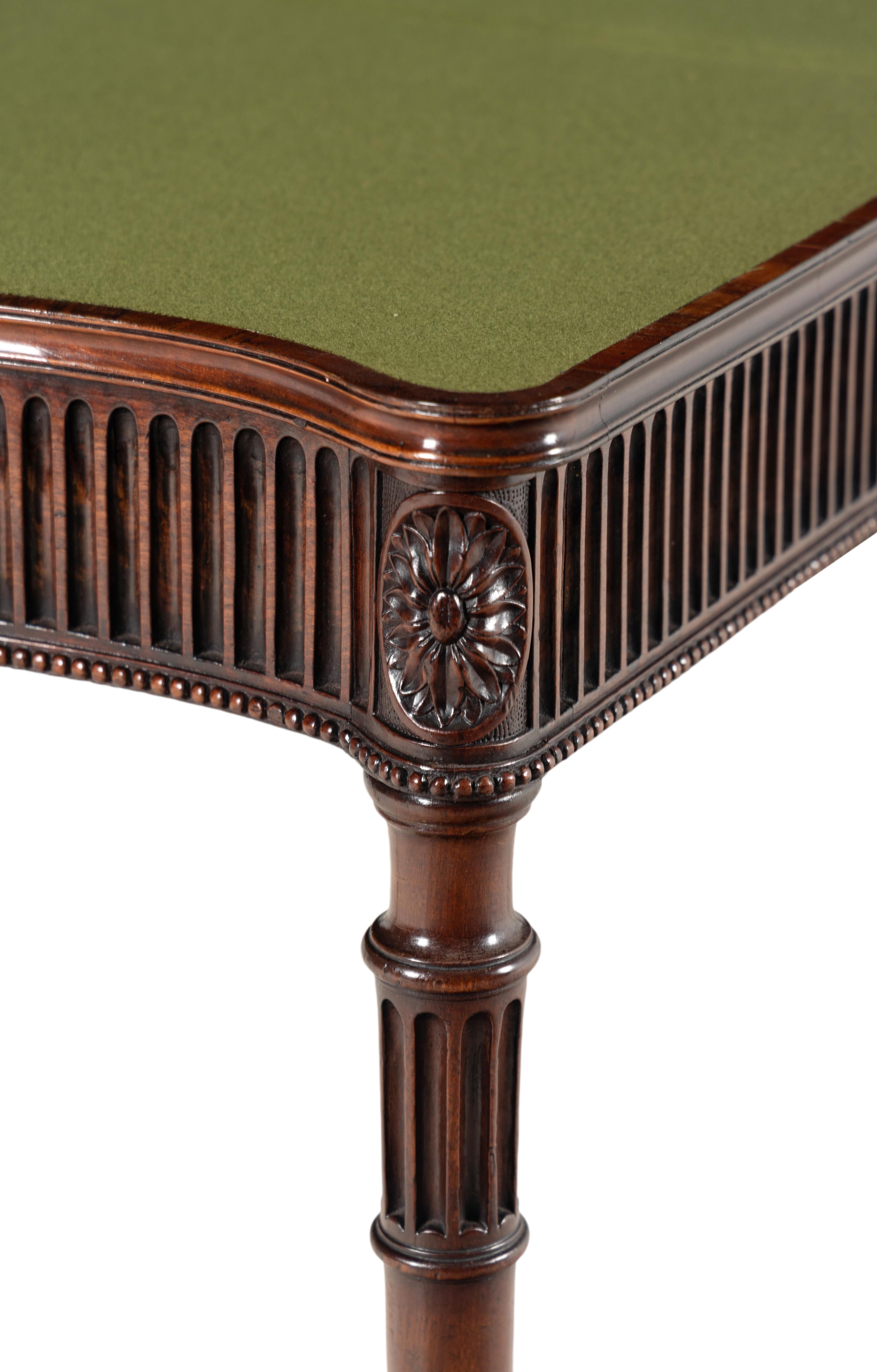 A Pair of George III Mahogany Serpentine Flip-Top Tables