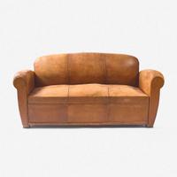 European Art Deco A Leather Convertible Sofa/Daybed, circa 1930s