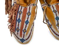 Southern Plains Beaded Hide Moccasins