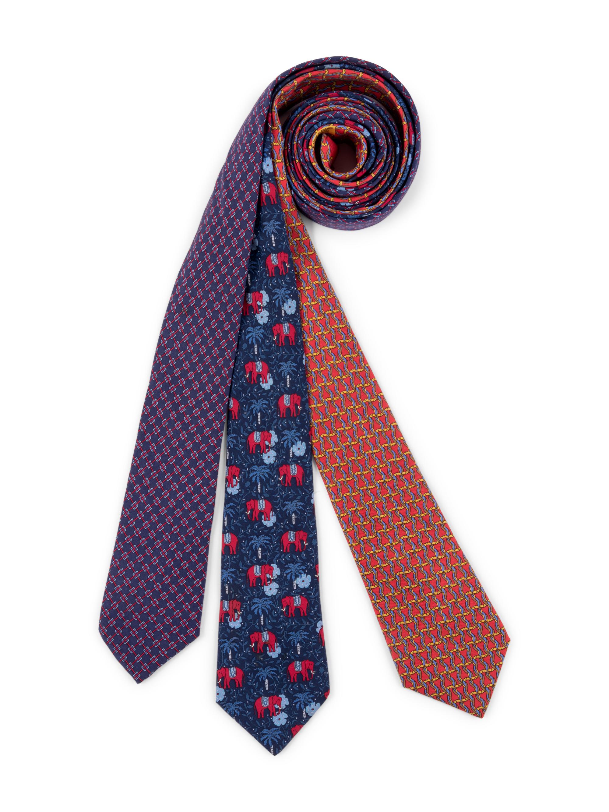 Three Hermès Silk Ties