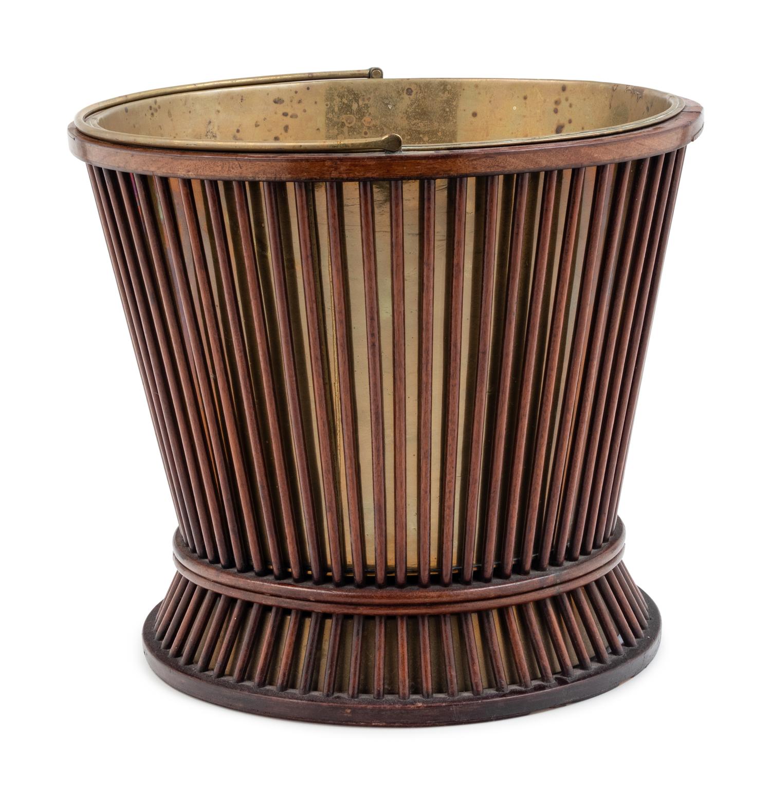 A George III Mahogany and Brass Peat Pail