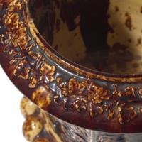 A Rare Rockingham Glazed Earthenware Two-Piece Flower Pot / Urn