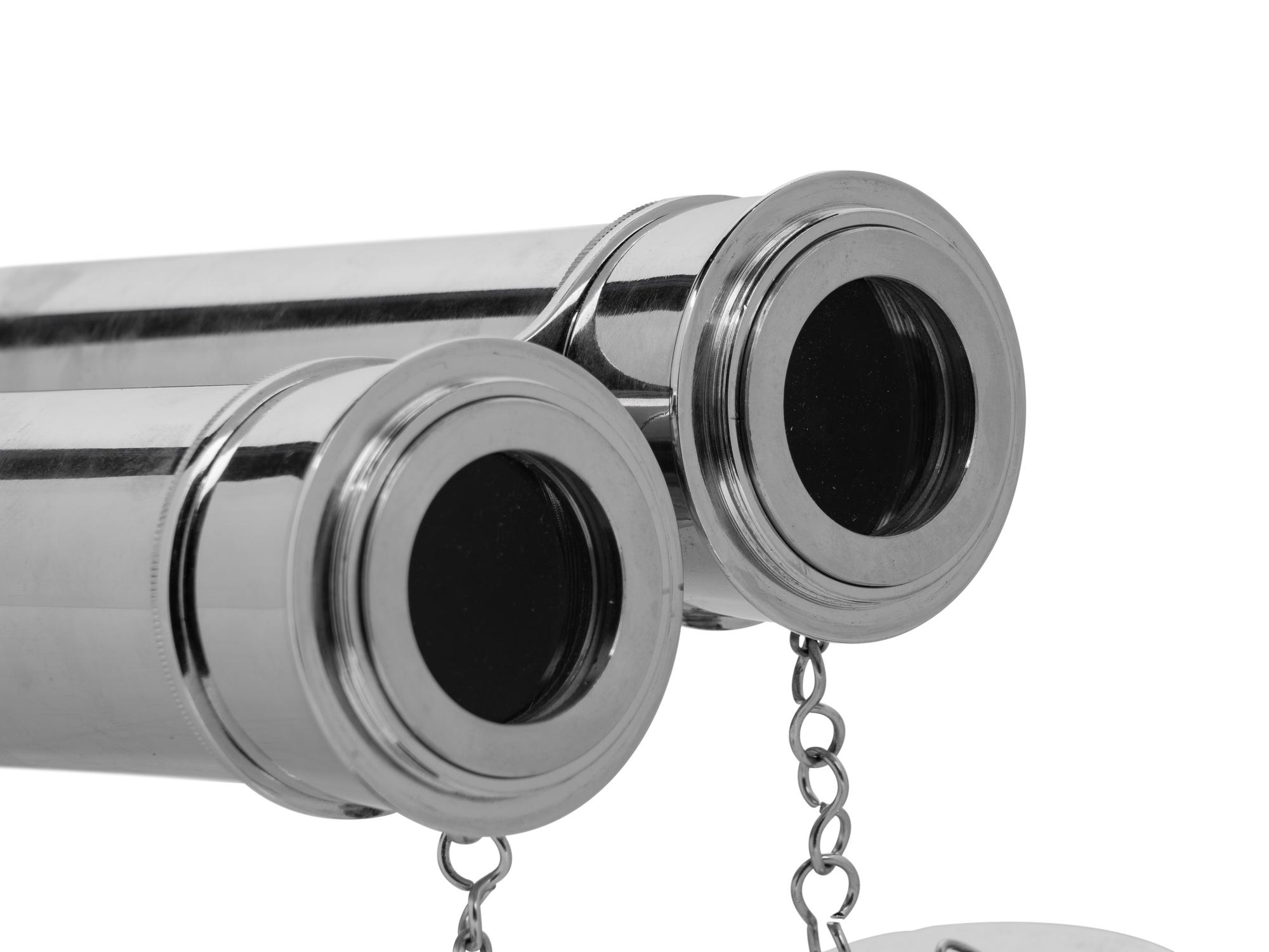 A Floor-Standing Nickel-Plated 'Admiral's' Binoculars