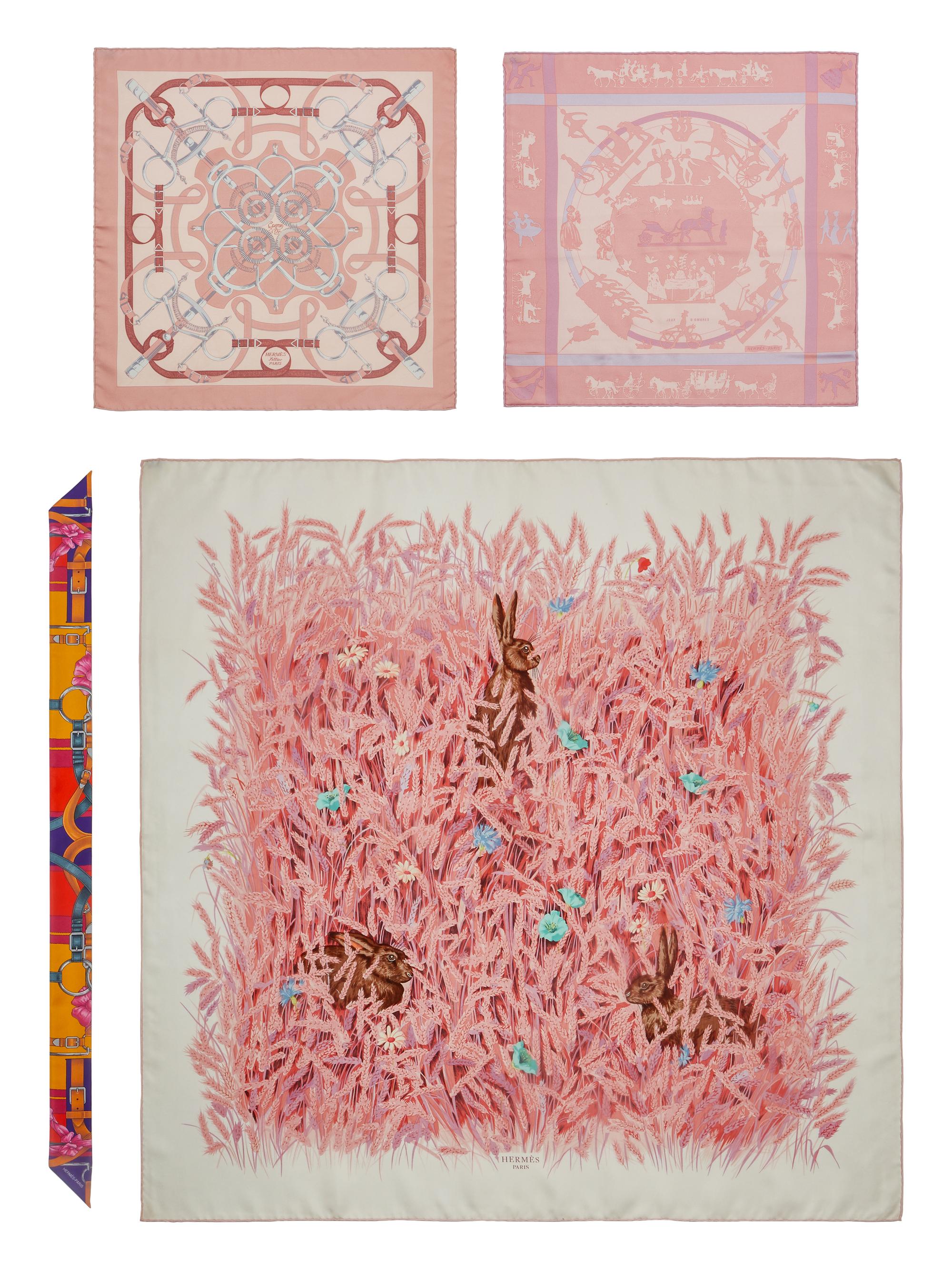 Four Hermès Scarves
