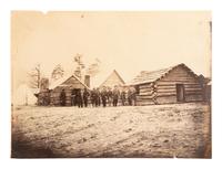 [CIVIL WAR]. LINN, J.B. or R.M., photographers. Albumen photograph of General Joseph Hooker and staff. Lookout Valley, Tennessee: ca 1863-1864.