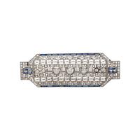 DIAMOND AND SYNTHETIC SAPPHIRE BROOCH