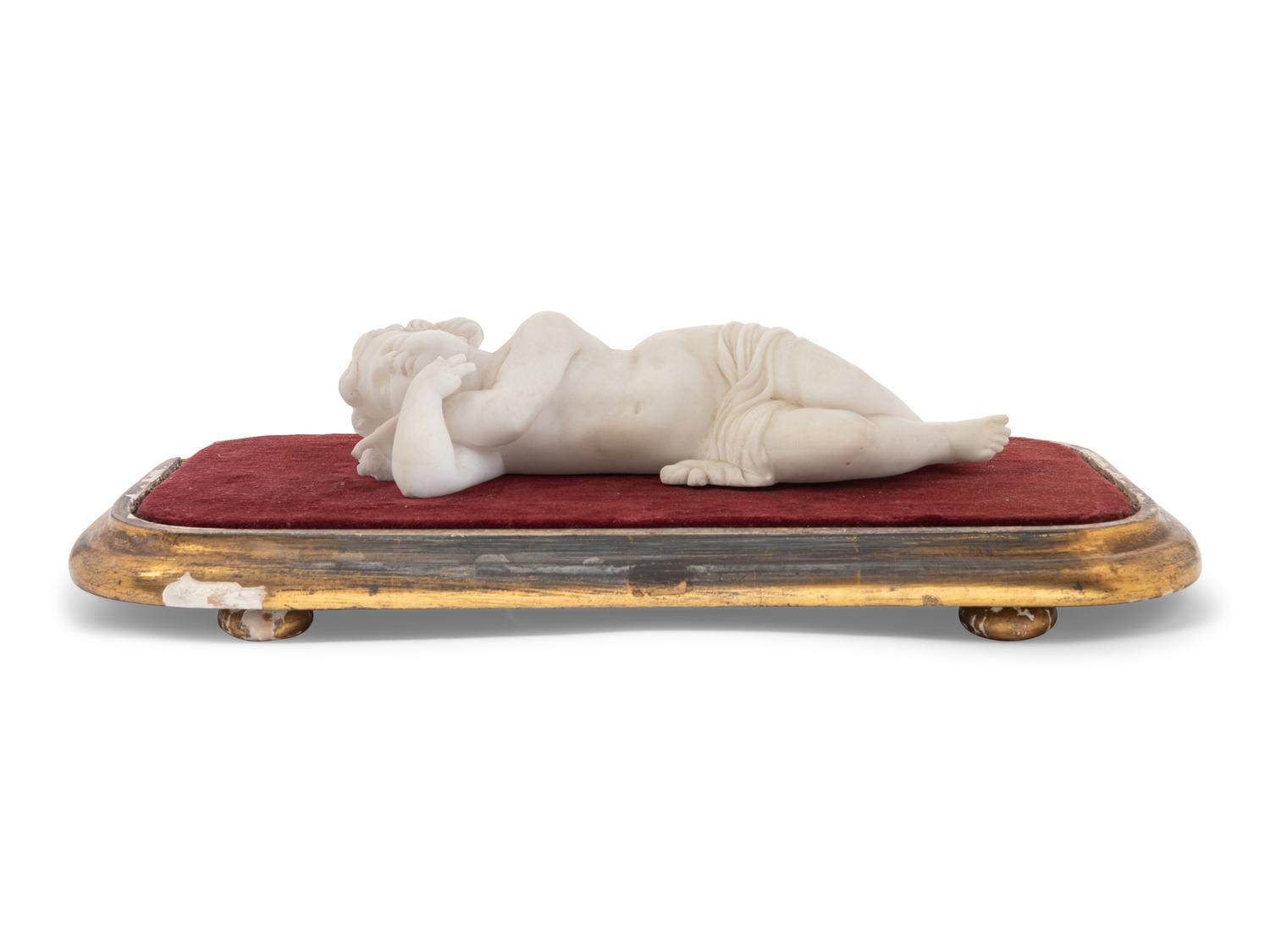 An Italian Marble Sleeping Putto