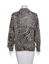 Yves Saint Laurent Encore Animal Print Silk Blouse, 1980-90s Size label: 6