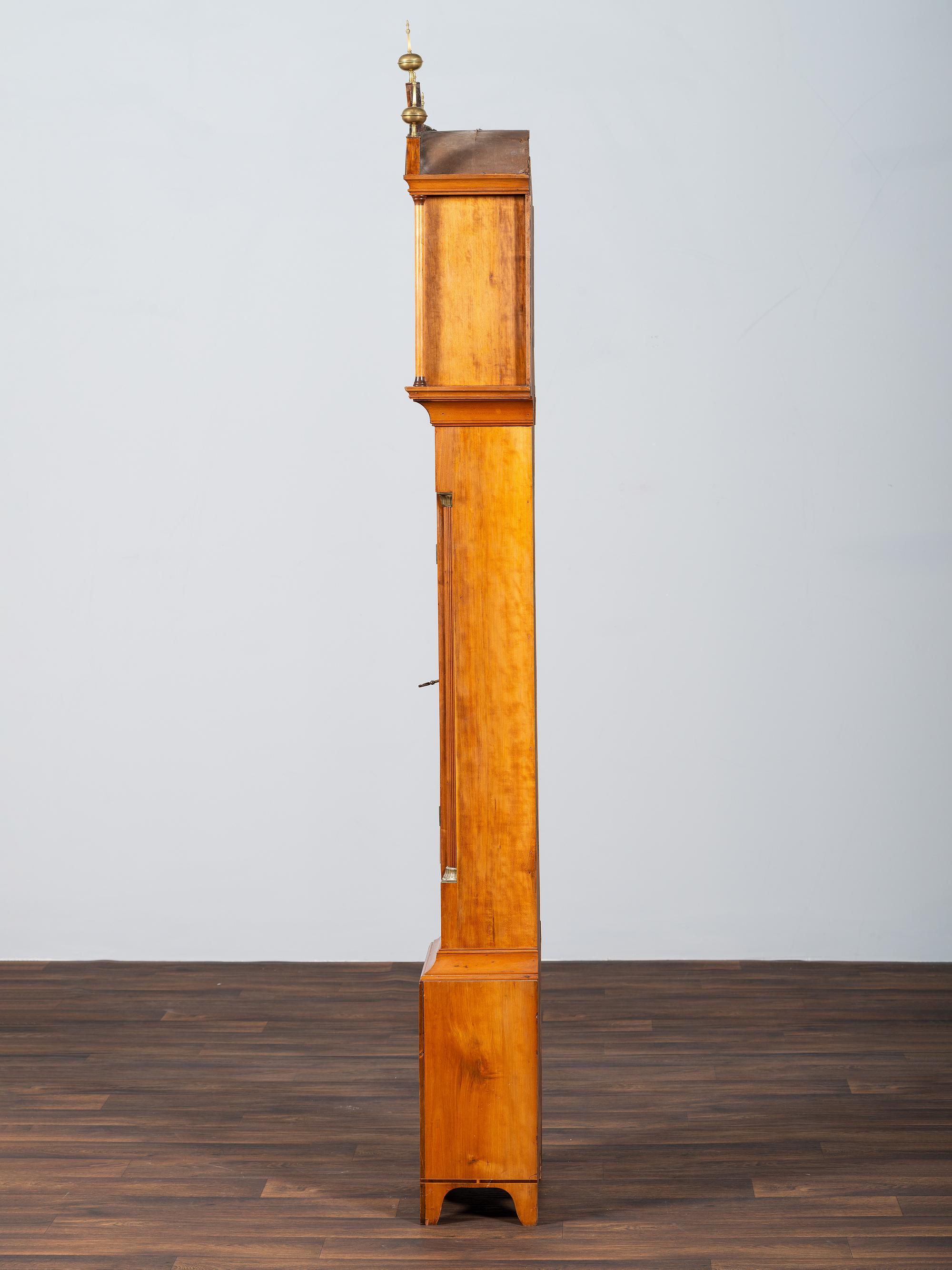 A Federal Cherrywood Tall Case Clock