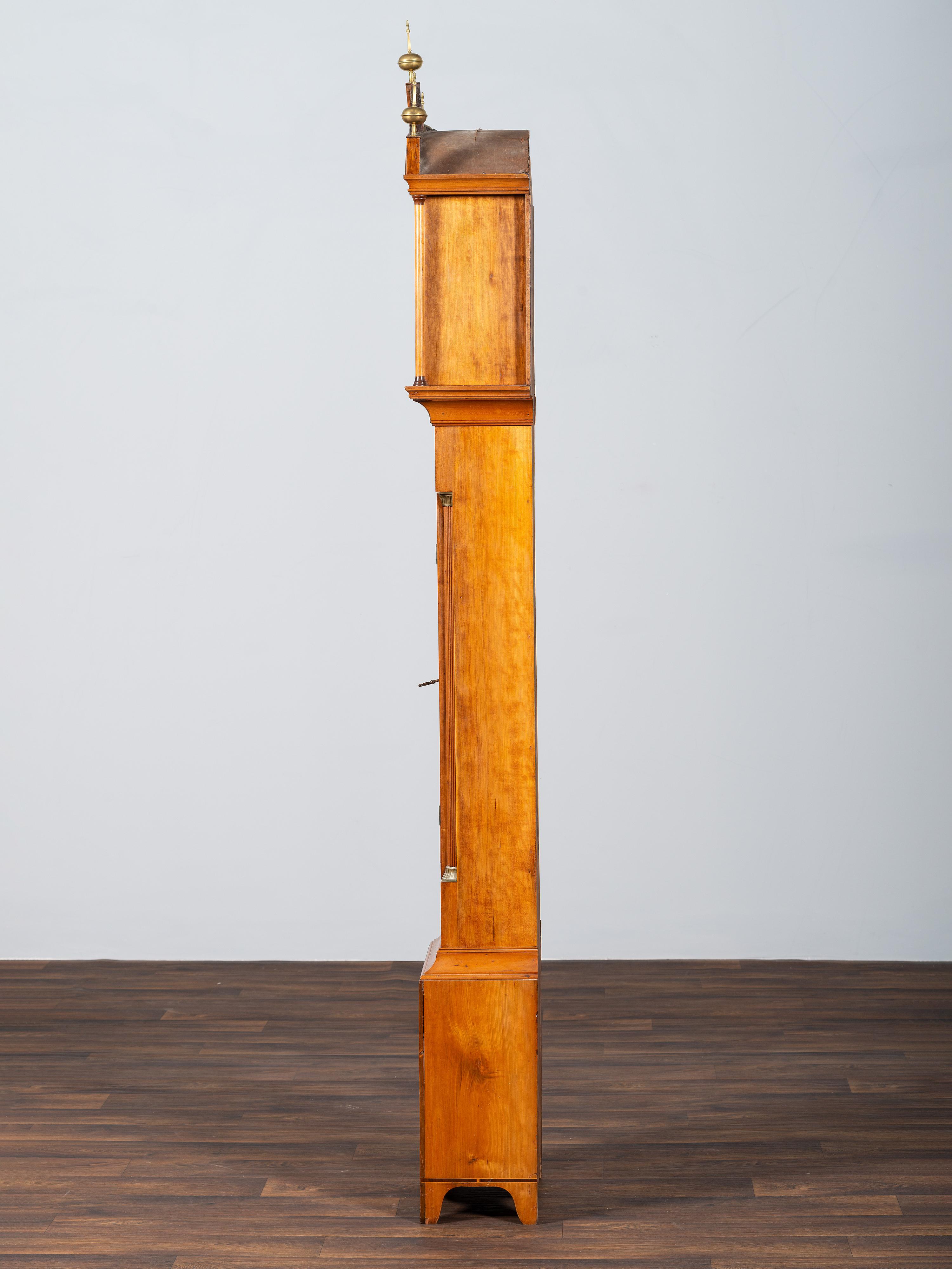 A Federal Cherrywood Tall Case Clock