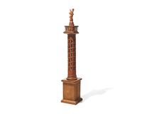 A Carved Wooden Architectural Model of a Column of French Kings and Presidents, France, 1920s