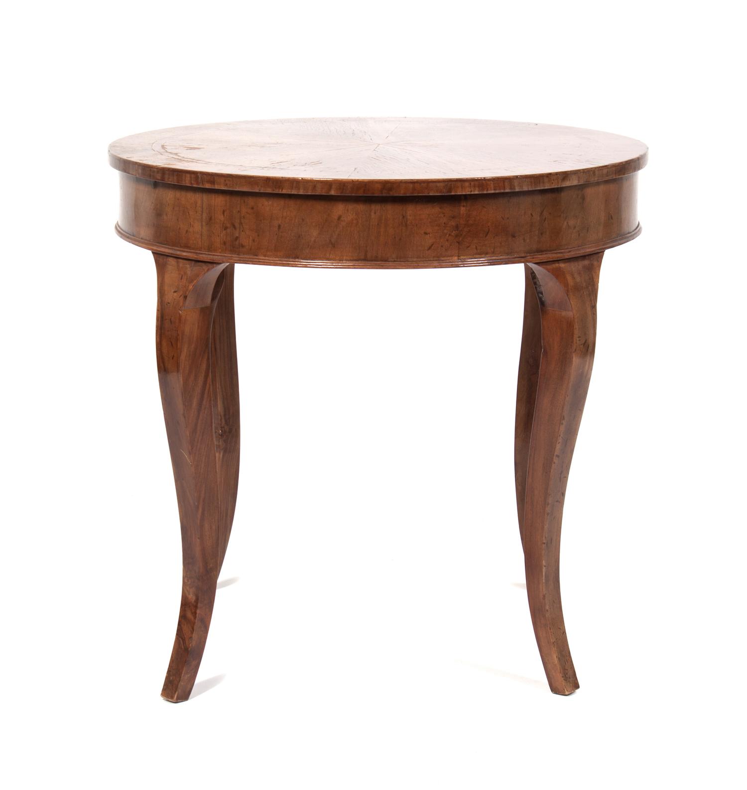 A Biedermeier Style Fruitwood Low Table Height 25 1/2 inches.