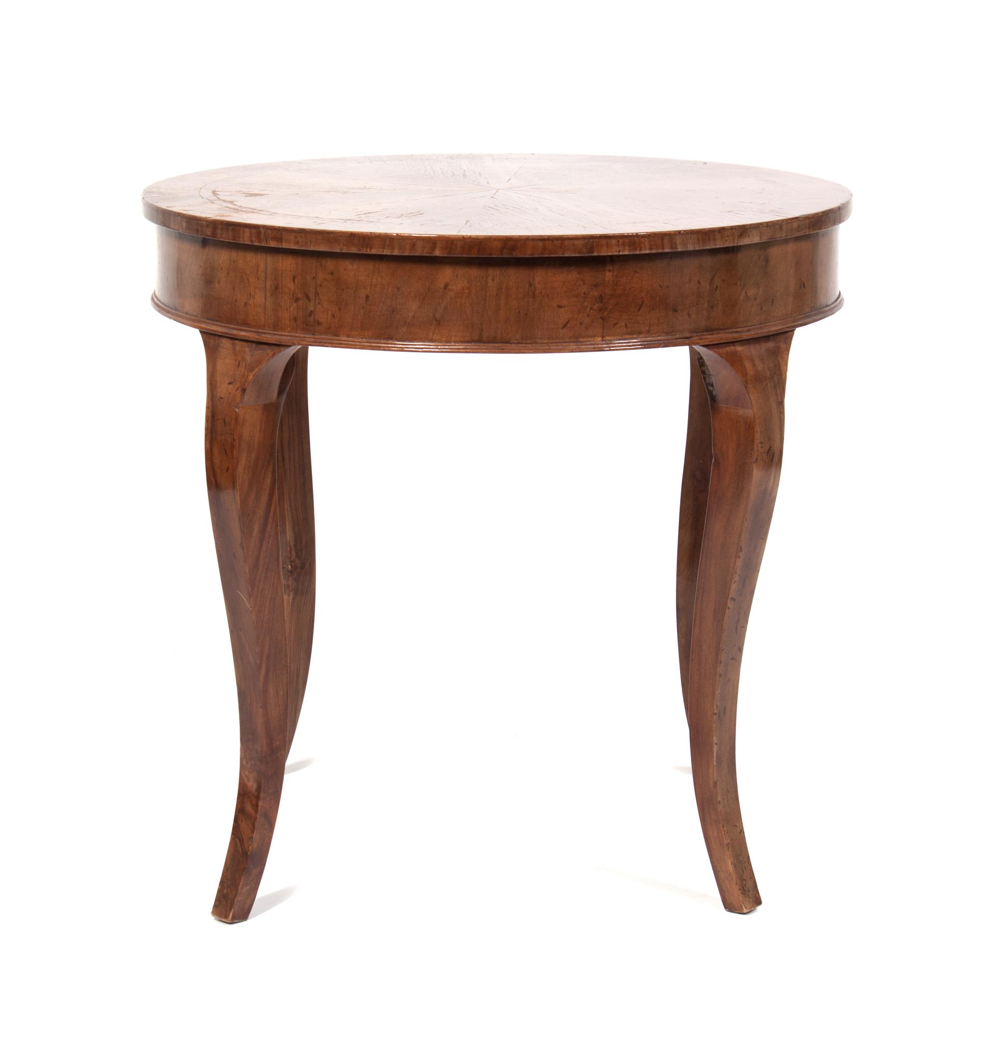 A Biedermeier Style Fruitwood Low Table Height 25 1/2 inches.