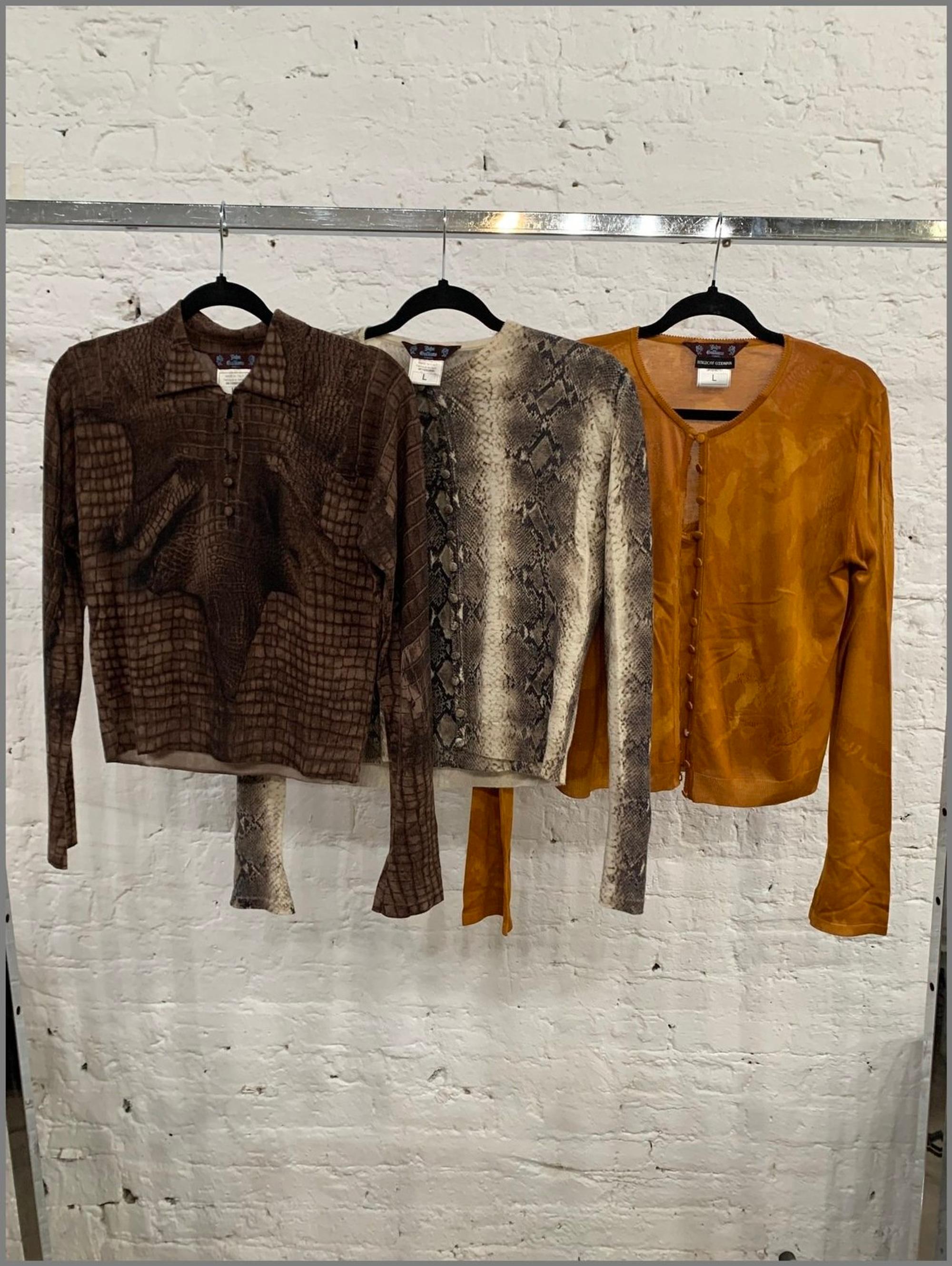 Five John Galliano Knit Pieces: Two Twin Sets and One Top, 2000s