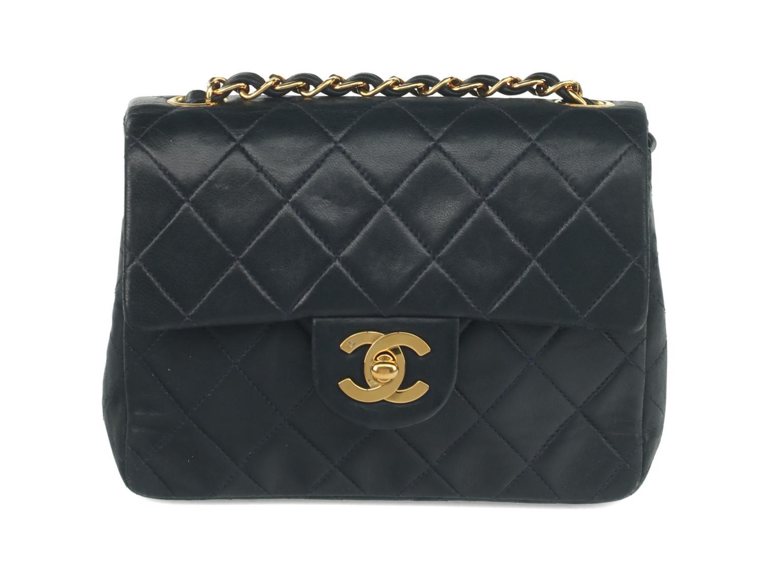 Chanel Mini Classic Flap Bag in Navy Lambskin