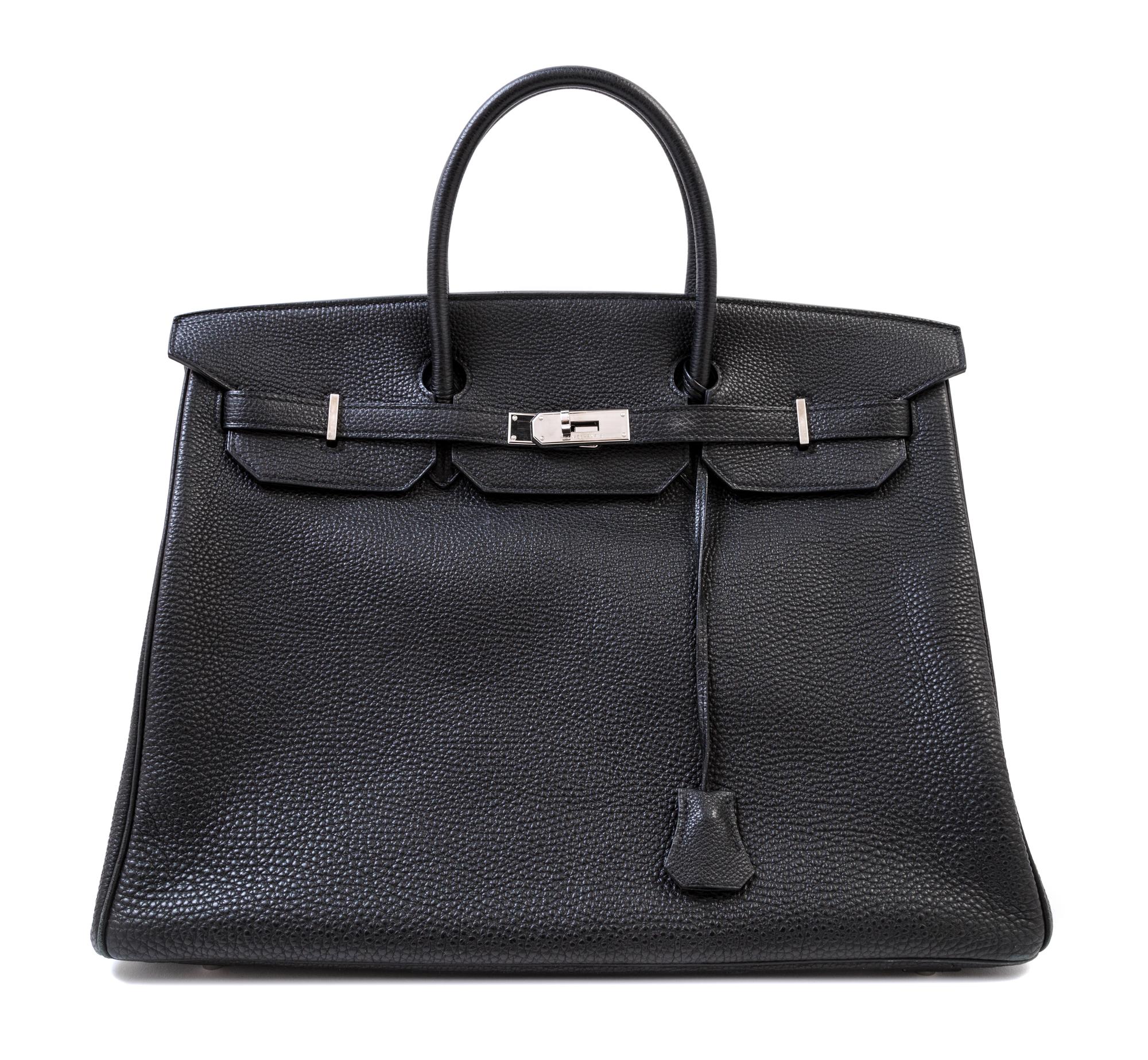 An Hermès Black Togo 40cm Birkin Bag, 16" x 11.25" x 8"; Handle drop: 5.5".