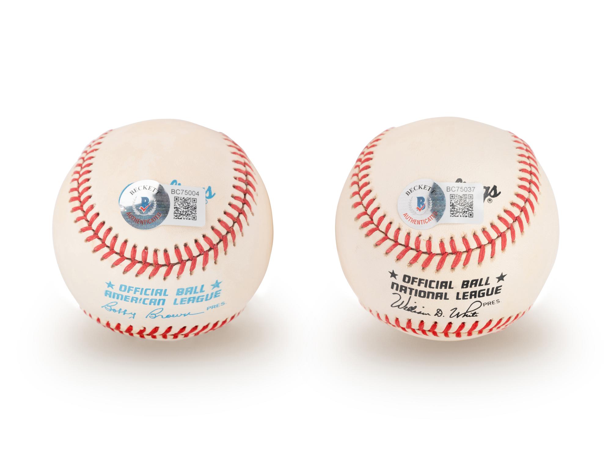 A Group of Warren Spahn and Johnny Sain Signed Autograph Items (Beckett Authentication Services BAS Certified),